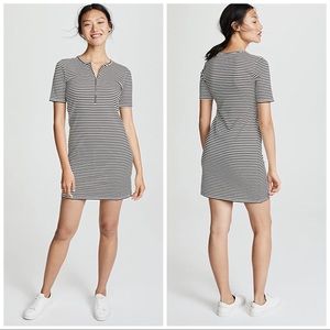 •CURRENT/ELLIOTT• Black White Striped Leighton Mini T-Shirt Dress Size US Medium